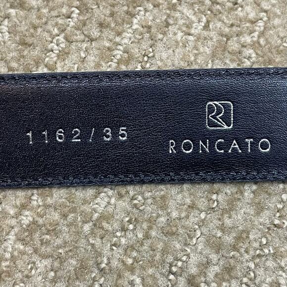 Roncato Vera Pelle Italian Leather Belt Black‎ Size 41\